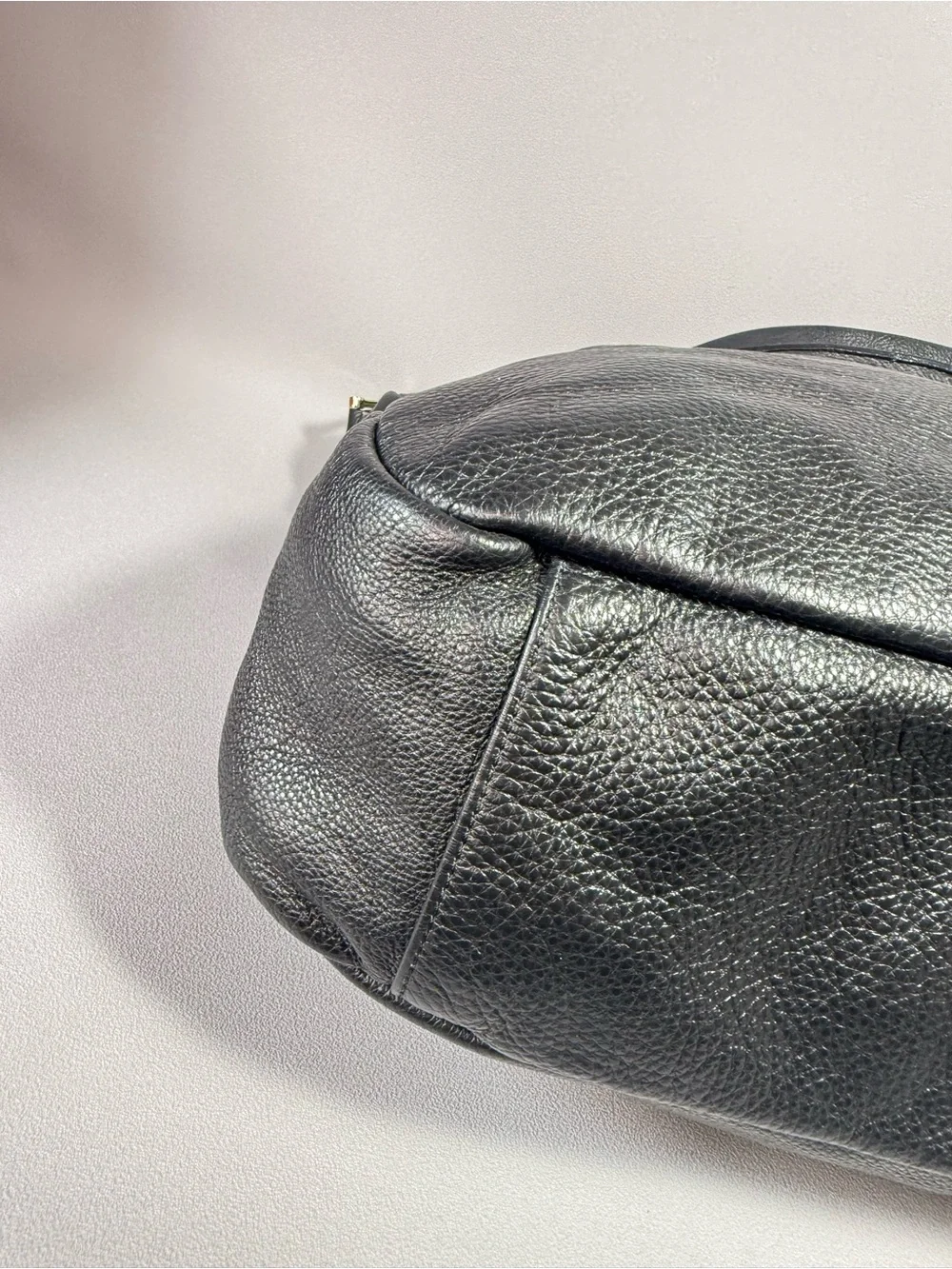 & Other Stories Black Pebbled Leather Slouchy Hobo Shoulder Bag